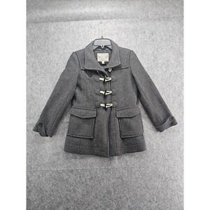 Banana‎ Republic Toggle Coat Wool Blend Gray Classic Duffle Style Women's